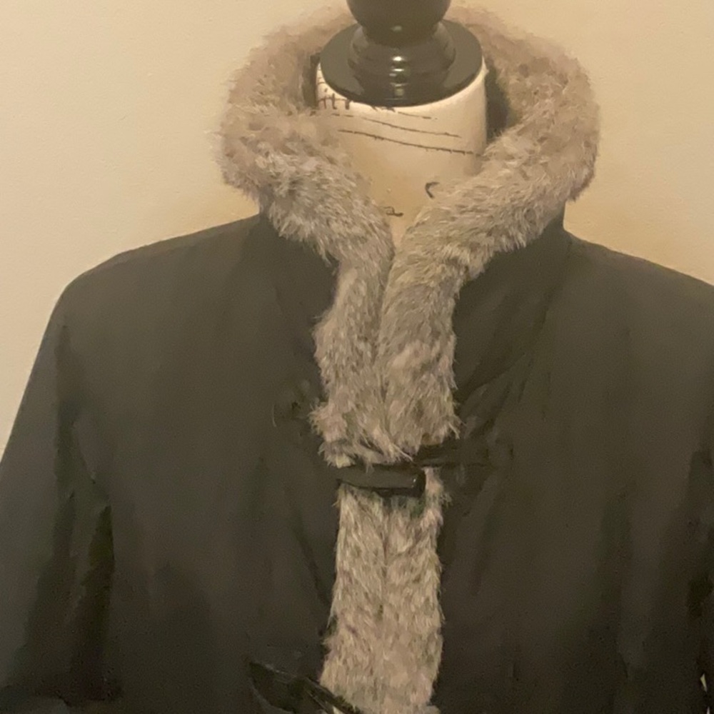 Larry Levine Down Womens Black Long Sleeve Winter Coat Size Large - Picture 2 of 16